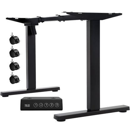 Flamaker Elektrisch Höhenverstellbares Tischgestell – Schwarz. Schwarzes, rechteckiges Gestell für höhenverstellbare Tische.