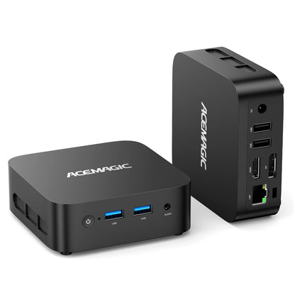 ACEMAGICIAN Vista Mini V1 Mini PC N97 16GB 1TB Win11 Pro. Schwarzer, kompakter Quader. Leistungsstarker Desktop-PC für Büro und Home-Entertainment.