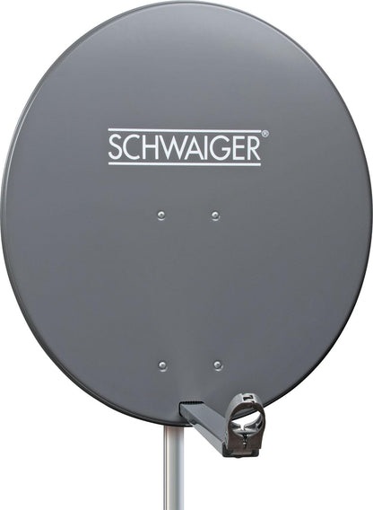 SCHWAIGER Satellitenschüssel Komplettset Quad LNB 75cm Anthrazit HD 4K