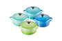 Le Creuset Mini Cocottes Steinzeug 4er-Set - Meeresbrise 200 ml