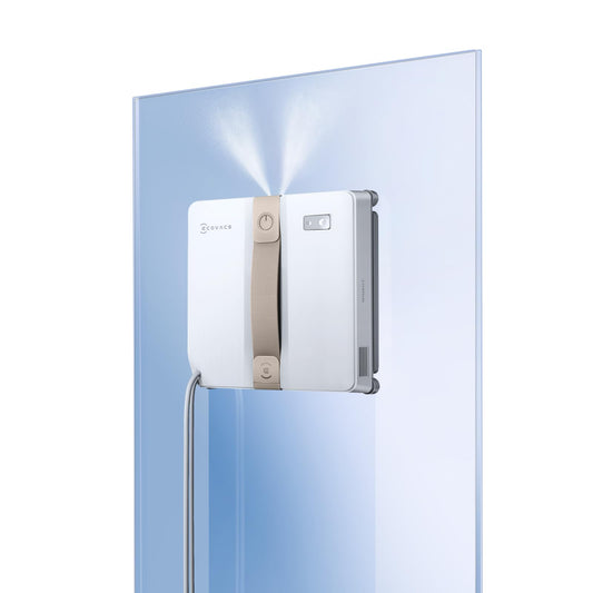 ECOVACS WINBOT MINI kompakter Fensterputzroboter - Weiss. Quadratischer Roboter reinigt Fensterscheiben effizient.