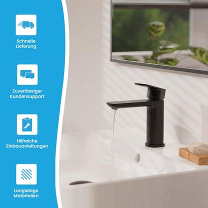 Bächlein Mizarela Badarmatur – Matt Schwarz, flacher Auslauf