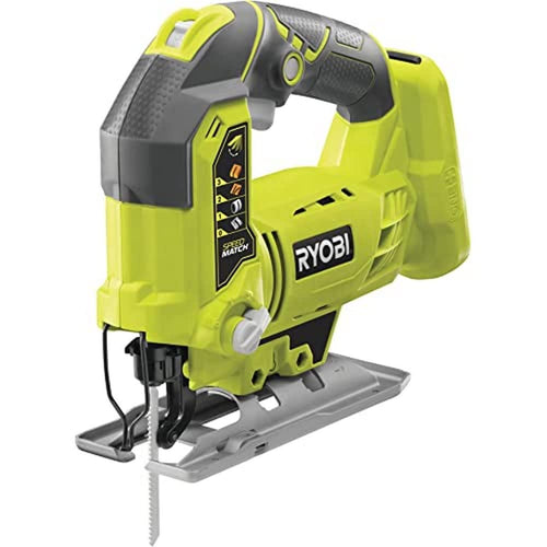 Ryobi R18JS-0 Akku-Stichsäge – 18V ohne Akku & Ladegerät. Grün-schwarzes Gehäuse. Für präzise Holz-/Metall-Schnitte.