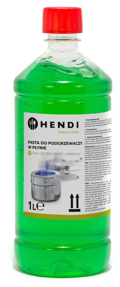 HENDI Brennpaste geruchlos für Chafing Dish - 10er Pack 1L. Weiße Brennpaste in runder Dose zur Speisewärmung im Chafing Dish.