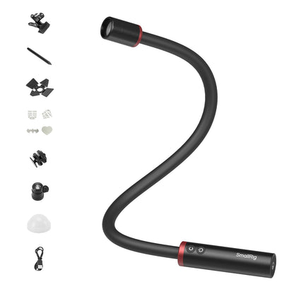 SmallRig RM03 LED Makrolicht mit einstellbarem Abstrahlwinkel 5480, flexibel biegbar, mit Klemme