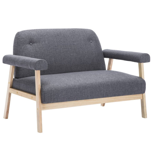 vidaXL Sofa 2-Sitzer Polstersofa – Stoff Dunkelgrau