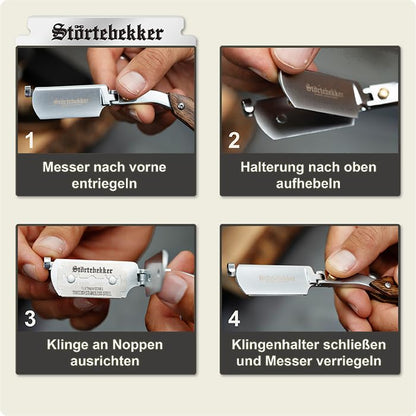 Störtebekker Premium Rasiermesser Set – Herren mit Lederetui