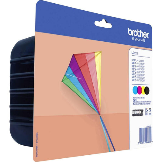 Brother LC-223 Tintenpatronen - Value Pack Original, CMYK-Farbpatronen für Farbdruck in Brother Druckern.
