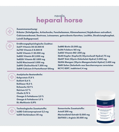 navalis heparal Pferde Leber Pellets Diät-Ergänzung 1 kg