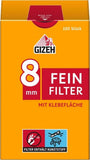 Gizeh Feinfilter 8 mm Eindrehfilter, 40 Packungen à 100 Stück – Papierfilter mit Klebefläche