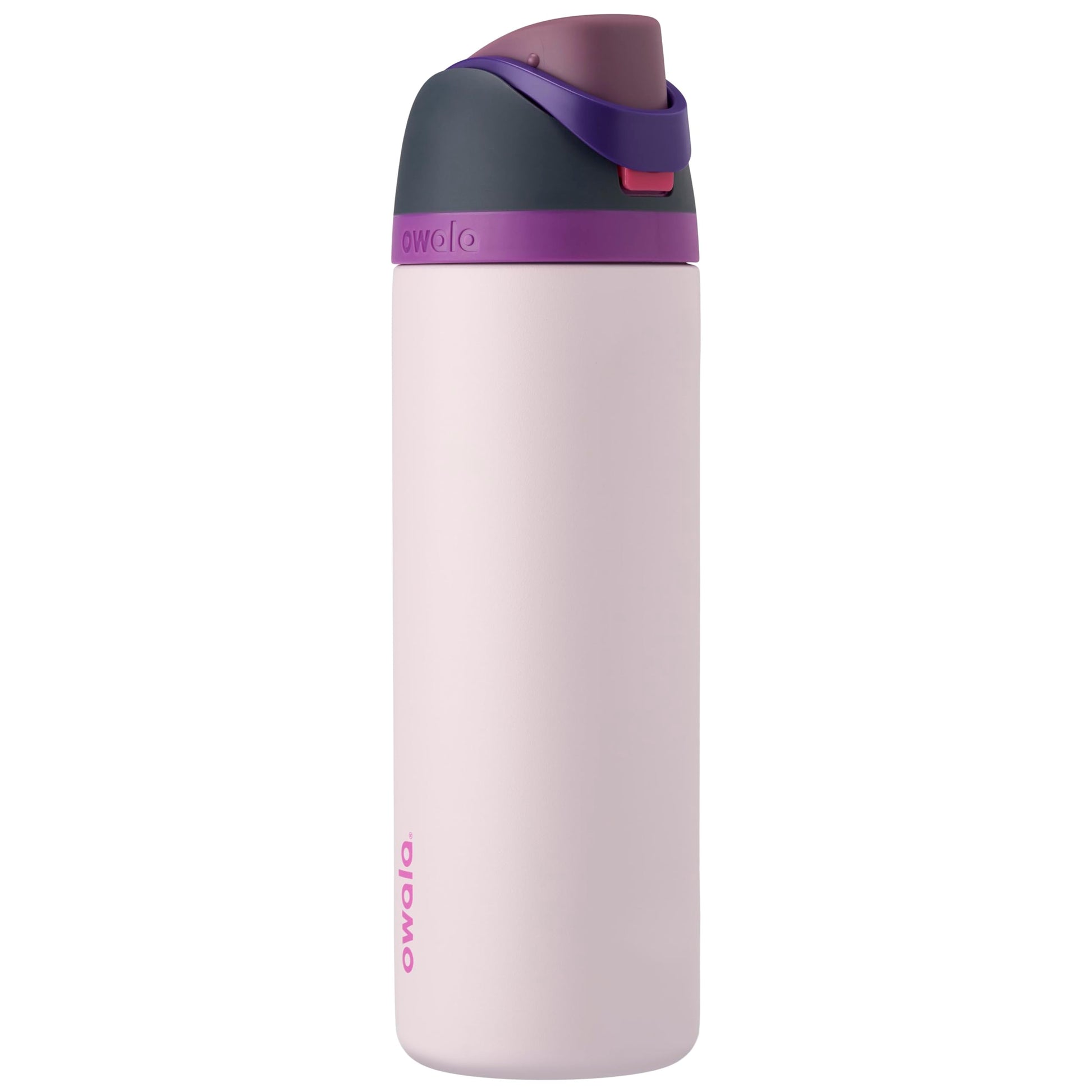 Owala FreeSip Trinkflasche Edelstahl mit Strohhalm 710 ml Dreamy Field, Druckknopfdeckel und Trageschlaufe