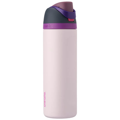 Owala FreeSip Trinkflasche Edelstahl mit Strohhalm 710 ml Dreamy Field, Druckknopfdeckel und Trageschlaufe