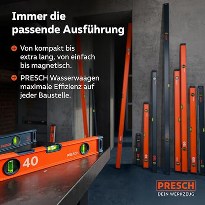 Presch Präzisions-Wasserwaagen Set 3tlg. – 40, 60, 100 cm