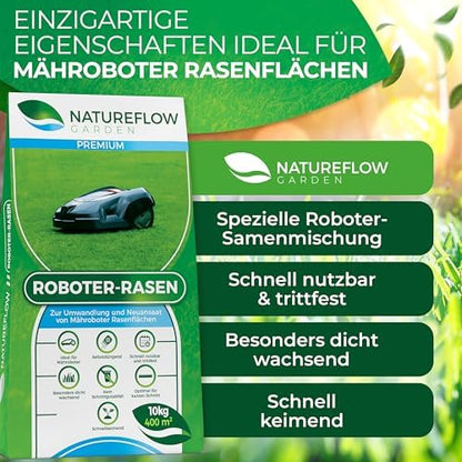 Natureflow Mähroboter Rasensamen 10kg schnellkeimend
