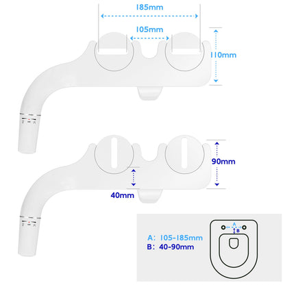 SAMODRA Bidet Aufsatz B007, Doppeldüse, nicht elektrisch, Kaltwasser