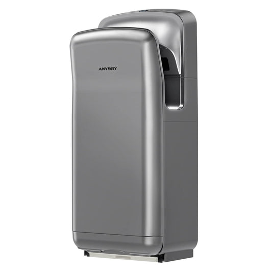 anydry 2005H Kommerzieller Händetrockner mit HEPA, Silber. Kompakt, trocknet Hände hygienisch mit gefilterter Luft.