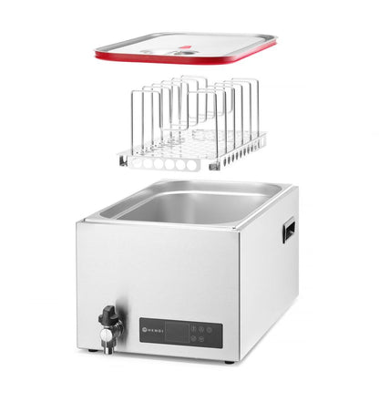HENDI Profi Sous-Vide Gerät GN 1/1 - 20L mit Ablasshahn & Abstandhalter