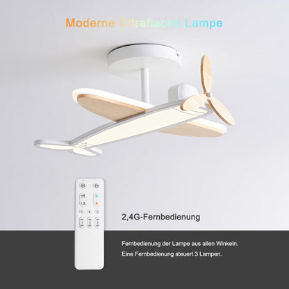 Epochglo Flugzeug LED Deckenleuchte Dimmbar für Kinderzimmer, Ø53cm