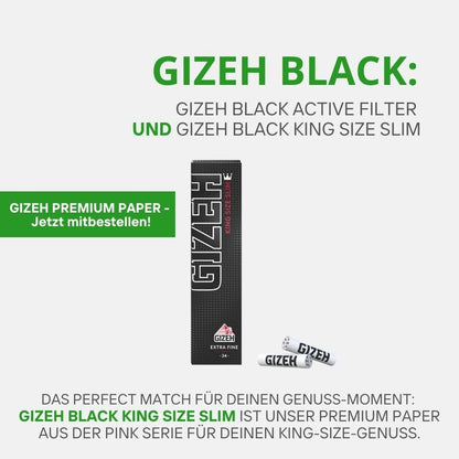 GIZEH BLACK Active Filter Aktivkohlefilter slim 6mm – 10x50 Stk.