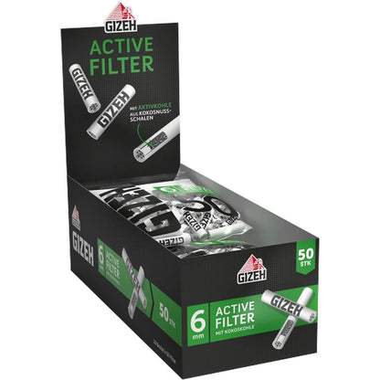 GIZEH BLACK Active Filter Aktivkohlefilter slim 6mm – 10x50 Stk.
