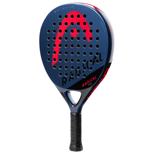 HEAD Radical Evo Padelschläger für Anfänger, Blue/Red mit tropfenförmiger Fiberglas-Schlagfläche