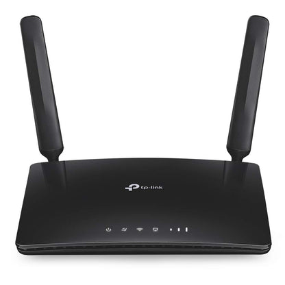 TP-Link Archer MR200 AC750 4G LTE WLAN Router – Schwarz. Rechteckiger, schwarzer Router. Ermöglicht WLAN-Internet via 4G LTE.