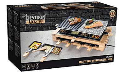 Bestron Raclette Grill XL - Party Grill mit Steinplatte