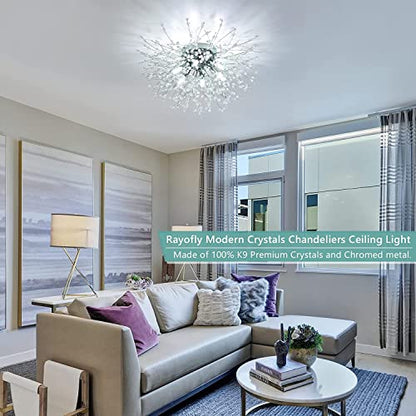Rayofly Feuerwerk Kristall Kronleuchter – 6-flammig Chrom