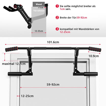 ONETWOFIT Klimmzugstange Türrahmen bis 210 kg, ohne Schrauben