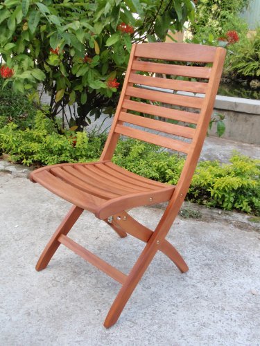 DEGAMO Gartenstuhl Klappstuhl Capo, Eukalyptus Hartholz – 2er Set