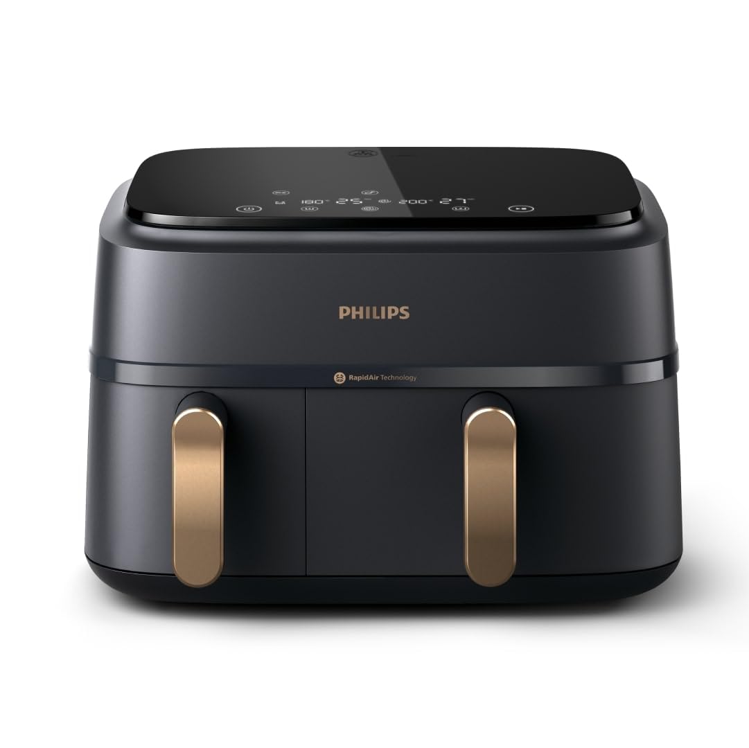 Philips Airfryer Dual Basket 3000 Series Heissluftfritteuse 9 L mit zwei Körben und Touchscreen-Display