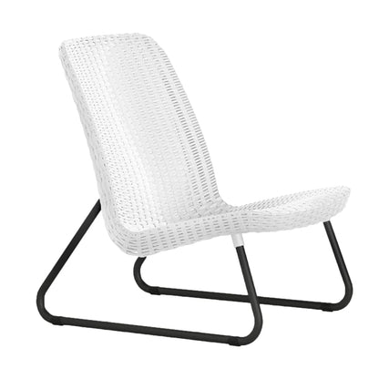 Keter Lounge Set Rio Gartenlounge Kunststoff Rattanoptik weiss