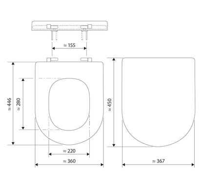Calmwaters® WC Sitz Keramag Renova 1 Absenkautomatik – Weiss