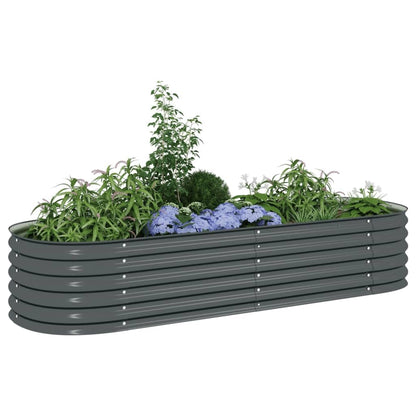 vidaXL Hochbeet Stahl Grau für Garten 240x80x44 cm
