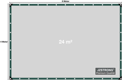 JZSTRONG Abdeckplane 4x6m 330g/m² reissfest wasserdicht grün grau