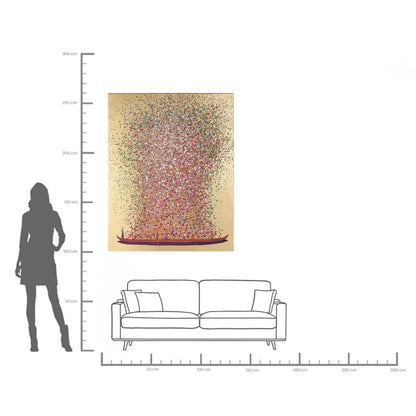 Kare Design Wandbild Touched Flower Boat - Gold/Pink 160x120cm