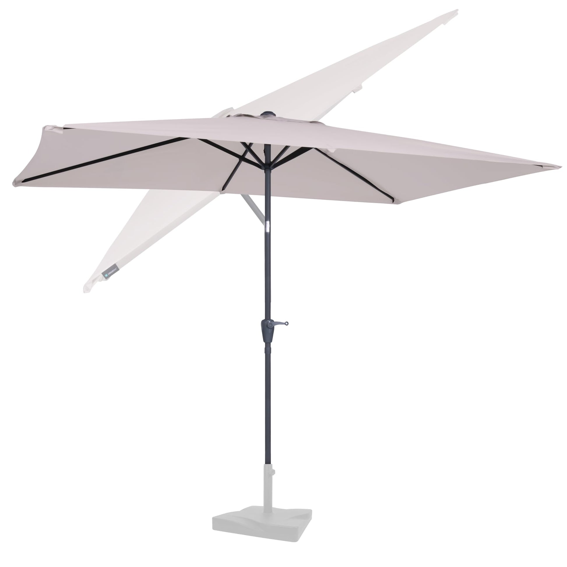 VONROC Rapallo Sonnenschirm rechteckig 200 x 300 cm, knickbar, Beige, mit Kurbel für Terrasse und Garten