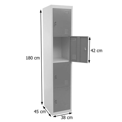 Mendler Boston T163 Schliessfachschrank - Anthrazit 180x38x45cm