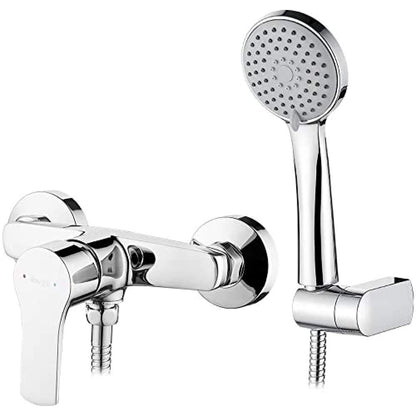 Ibergrif M12057 Dusch-Mischbatterie mit Handbrause, Silber, Einhebelgriff