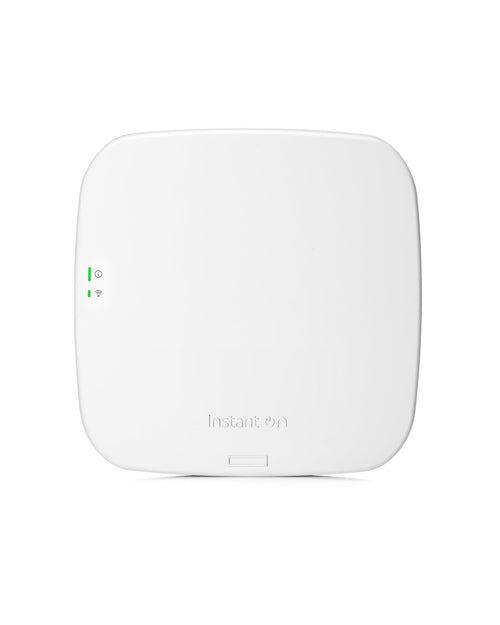 Aruba Instant On AP12 WiFi 5 WLAN Access Point Innen R2X01A. Weißes, rechteckiges Gehäuse. Bietet WLAN-Konnektivität innen.