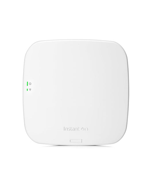 Aruba Instant On AP12 WiFi 5 WLAN Access Point Innen R2X01A. Weißes, rechteckiges Gehäuse. Bietet WLAN-Konnektivität innen.
