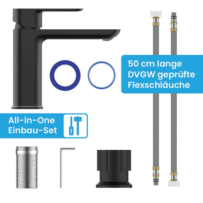 Bächlein Mizarela Badarmatur – Matt Schwarz, flacher Auslauf