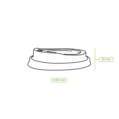 BIOZOYG Coffee To Go Deckel Ø 80mm CPLA Biokunststoff Weiss