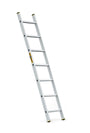 DRABEST PRO Anlegeleiter Aluminium 7 Stufen mit Leiterhaken 150 kg, geriffelte Stufen