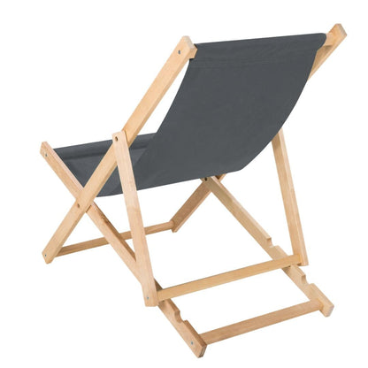 IMPWOOD Liegestuhl aus Buchenholz, klappbar, grau, bis 120 kg