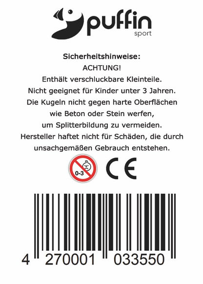 Puffin Boule Set – Petanque Spiel mit 8 Metall Kugeln