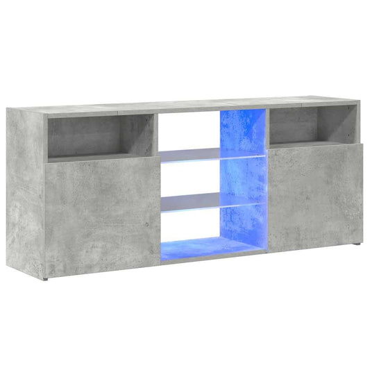 vidaXL TV Schrank Betongrau LED - Lowboard 120cm