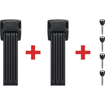 ABUS Faltschloss Bordo 6000K Fahrradschloss – 2er Set Schwarz 90cm: Zwei faltbare 90cm Schlösser sichern Fahrräder.