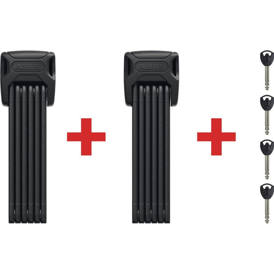 ABUS Faltschloss Bordo 6000K Fahrradschloss – 2er Set Schwarz 90cm: Zwei faltbare 90cm Schlösser sichern Fahrräder.