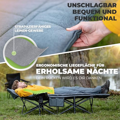 NORDICTRAILS Campingbett XXL klappbar Feldbett mit Matratze